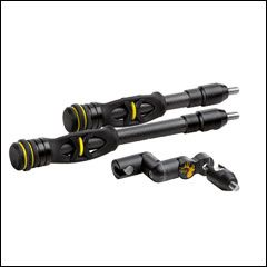 Trophy Ridge Hitman Bow Stabilizer Kit for noise and vibration reduction, available in 6" and 8", 8" and 10", or 10" and 12" combos.
