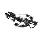 CenterPoint Tradition 405 Crossbow with stealth black adjustable stock, Whisper Silencing System, and full accessory package including 4x32 illuminated scope and three 20-inch arrows.
