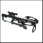 CenterPoint Wrath 430X Crossbow with compact 9-inch axle-to-axle design, inverted cam system, and full accessory package including silent cranking device and illuminated scope.
